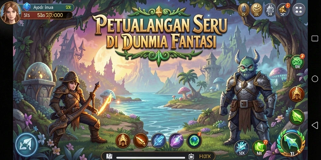 Screenshot utama 5ZK menampilkan aksi seru dalam gameplay petualangan.
