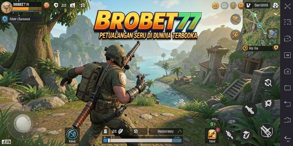 Screenshot BROBET77 menunjukkan gameplay menakjubkan di dunia terbuka.