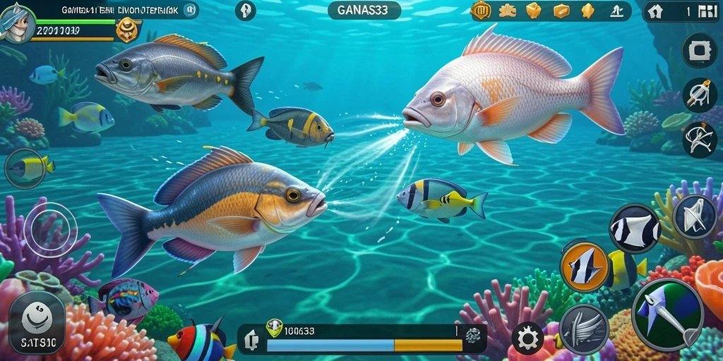Tampilan gameplay Tembak Ikan yang menarik di GANAS33.