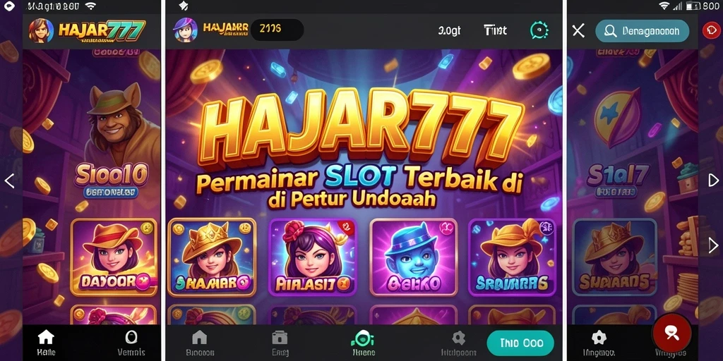 Tampilan gameplay menarik di aplikasi HAJAR777 untuk slot.