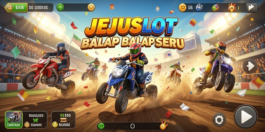 Tampilan menarik gameplay balap di JEJUSLOT yang memukau.