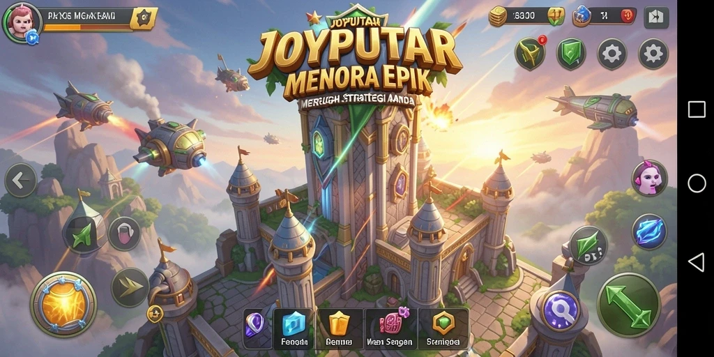 Gameplay menara bertahan yang seru dan menantang di JOYPUTAR.