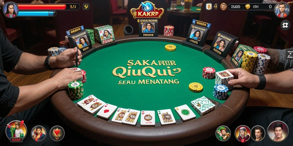 Screenshot gameplay KAKRP menampilkan aksi seru dalam bermain QiuQiu.