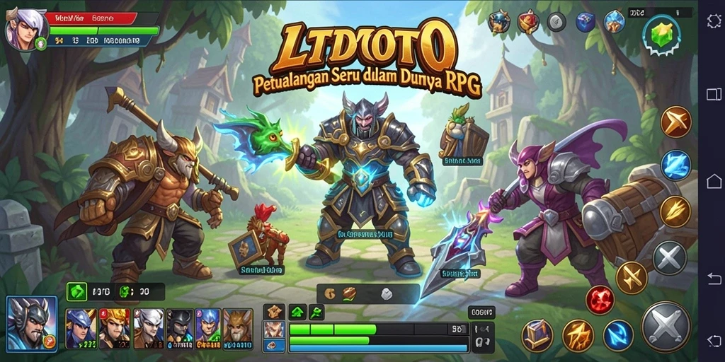 Tampilan screenshot LTDTOTO menunjukkan karakter beraksi dalam pertempuran RPG.