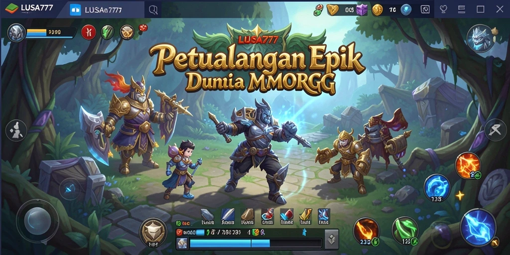 Tampilan gameplay menarik dari LUSA777 yang menampilkan aksi petualangan MMORPG.