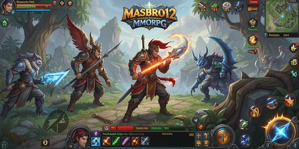 Screenshot epic dari gameplay <strong>MASBRO12</strong> yang menunjukkan aksi seru dalam dunia MMORPG.