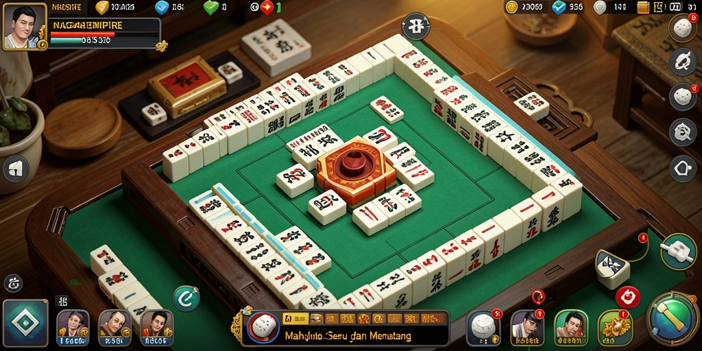 Tampilan gameplay seru NAGAEMPIRE dengan desain Mahjong yang menarik.