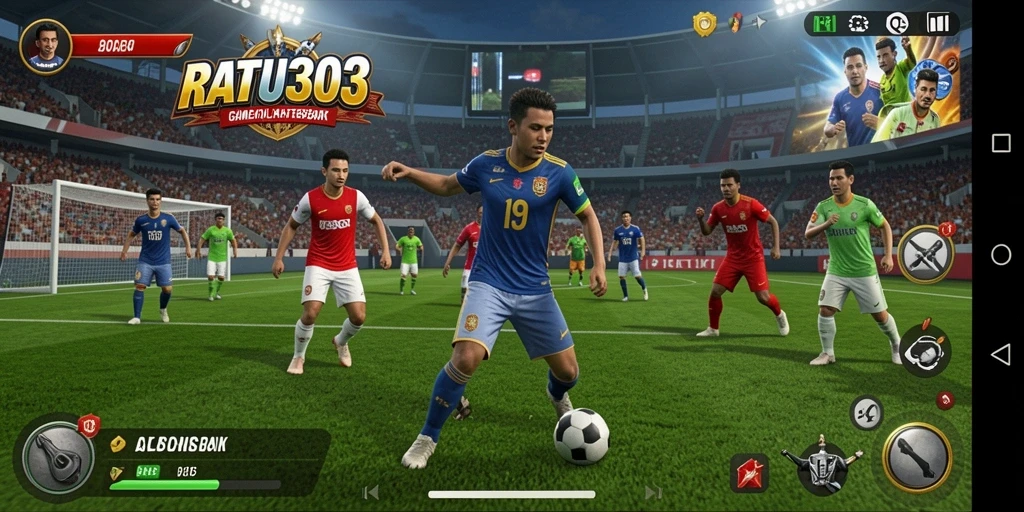 Screenshot gameplay RATU303 menampilkan pertarungan seru di lapangan olahraga.