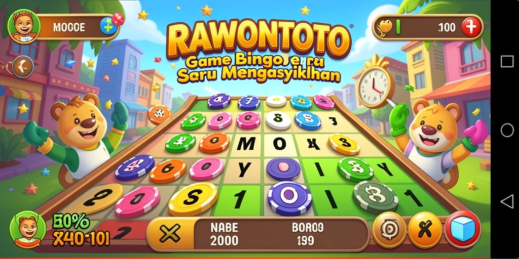 Tampilan screenshot utama RAWONTOTO menunjukkan suasana permainan Bingo yang seru.