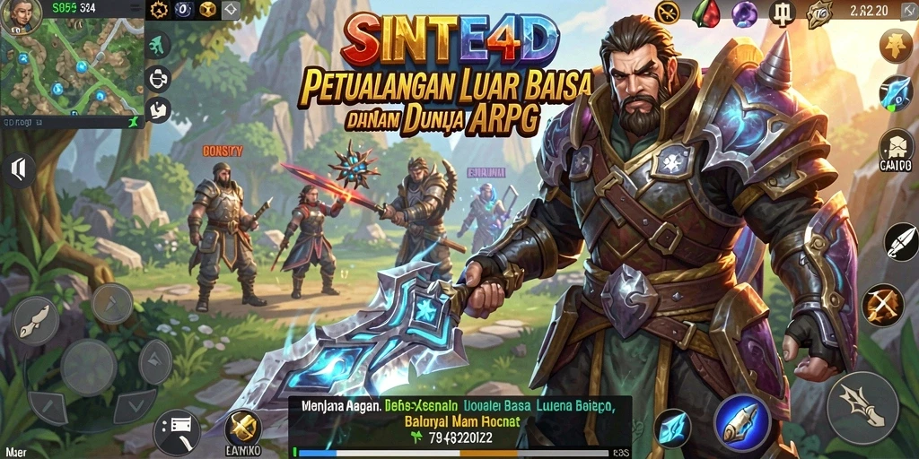 Tampilan aksi mendebarkan dari gameplay SINTE4D yang menampilkan pertarungan epik.