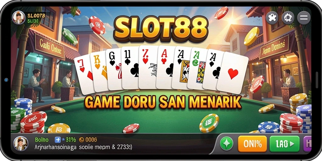 Screenshot menunjukkan gameplay seru dari permainan Domino SLOT88.