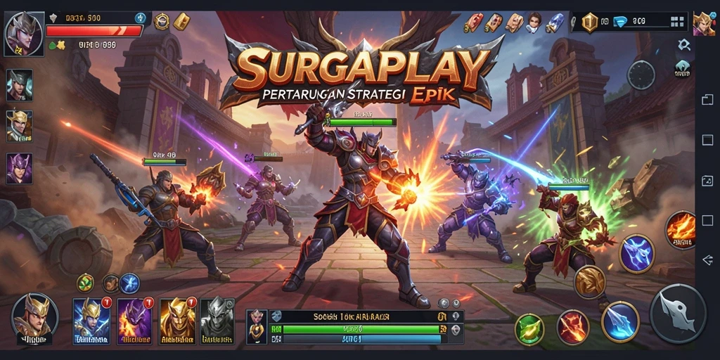 Gameplay SURGAPLAY yang memukau dan penuh strategi.