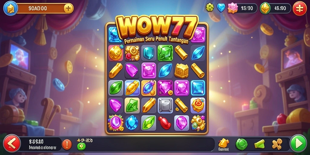 Gameplay Match-3 yang penuh warna dan seru di WOW77.